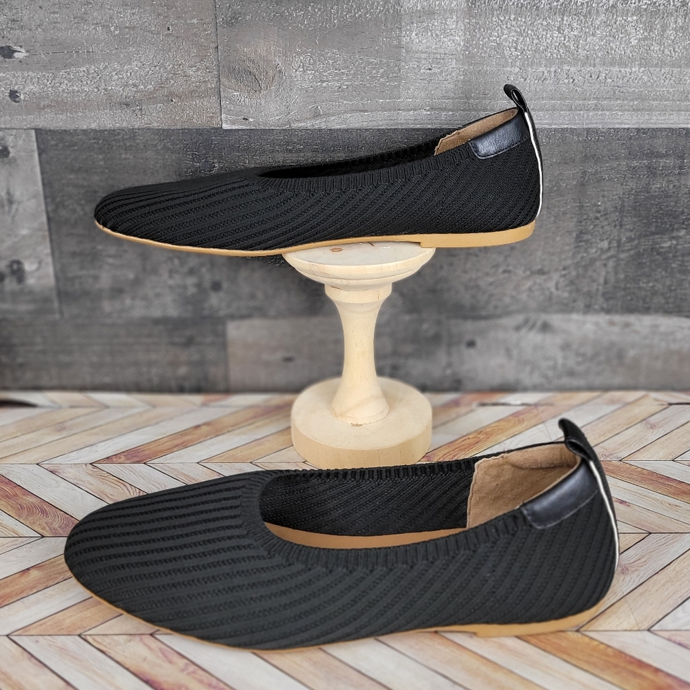 Everlane Black Renik Ribbed Knitted Flat Loafer Shoes - Picture 3 of 11